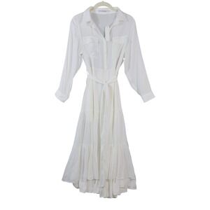 Uli Herzner Carmen NWT White Maxi Shirt Dress XS